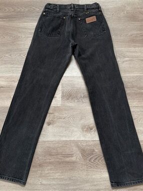 Vintage Wrangler 13MWZ USA Made Black Jeans Cowboy Cut Western ACTUAL SZ 28x32